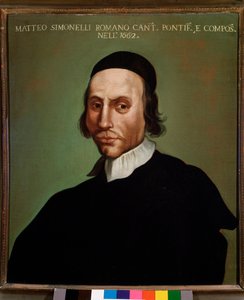 Porträt von Matteo Simonelli (1618-1696) italienischer Komponist. Anonymes Gemälde. 1662. Bologna, Civico Museo