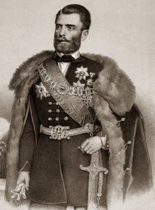 Porträt von Mihailo Obrenović III., Fürst von Serbien (1823-1868)