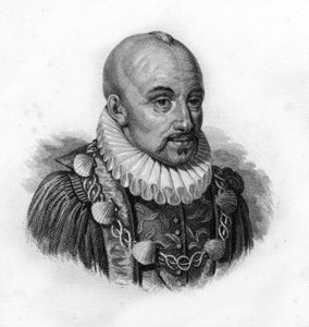 Porträt von Michel de Montaigne, Kupferstich des 19. Jahrhunderts