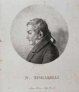 Porträt von Nicola Antonio Zingarelli (Stich) von Unknown artist
