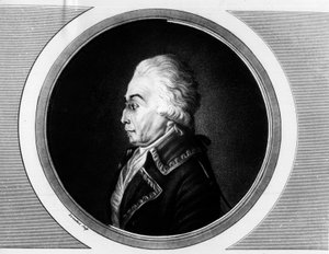 Porträt von Nicolas Luckner (1722-1794) Marschall von Frankreich. Gravur in Vollständige Sammlung historischer Gemälde der Französischen Revolution, in drei Bänden. 1804.