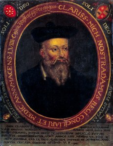 Porträt von Nostradamus, Michel de Notre Dame (1503 - 1566) französischer Astrologe und Arzt