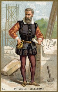 Porträt von Philibert Delorme (1510-1570) französischer Architekt, Designer und Theoretiker. Chromolithographie des 19. Jahrhunderts