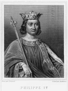 Porträt von Philipp IV. der Schöne (1268-1314), König von Frankreich - in „Geschichte der Franzosen“ von Lavallée, Gravur, undatiert