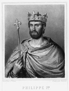 Porträt von Philipp I. (1060 - 1108), König von Frankreich - in „Histoire des Français“ von Lavallée, Gravur, undatiert.