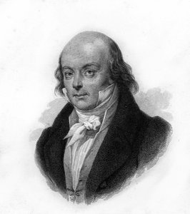 Porträt von Pierre Jean de Beranger (1780 - 1857), französischer Dichter und Liedermacher, Gravur des 19. Jahrhunderts