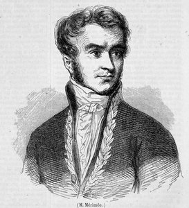 Porträt von Prosper Mérimée. Gravur aus dem 19. Jahrhundert. von Unknown artist