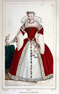 Porträt von Königin Louise von Lothringen (1553 - 1601), Ehefrau von Heinrich III. Gravur von 1830.