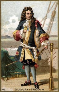 Porträt von René Duguay-Trouin (René Trouin du Gué genannt) (1673-1736), französischer Seefahrer. Chromolithographie des 19. Jahrhunderts