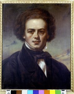 Porträt von Robert Schumann (1810-1856), deutscher Komponist. Anonymes Gemälde um 1840. Museo Teatrale alla Scala. von Unknown artist