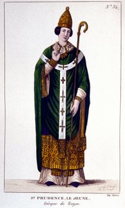 Porträt von Saint Prudence von Troyes, Bischof von Troyes (9. Jahrhundert). von Unknown artist