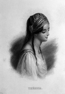Porträt von Teresa Gamba in Guiccioli (19. Jahrhundert), verliebt in den Dichter George Gordon Byron. Gravur des 19. Jahrhunderts von Unknown artist