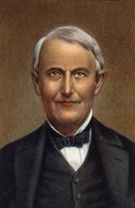 Porträt von Thomas Alva Edison, amerikanischer Wissenschaftler und Erfinder.