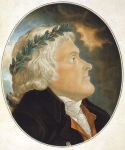 Porträt von Thomas Jefferson (1743 - 1826), amerikanischer politischer Schriftsteller und Staatsmann, gezeichnet von seinem Freund Tadée Kosciusko und graviert von Herrn Sokolnicki. Gravur aus dem 19. Jahrhundert von Unknown artist