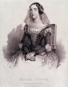 Porträt der Sängerin Emilia Scotta in der Oper Beatrice de Tende