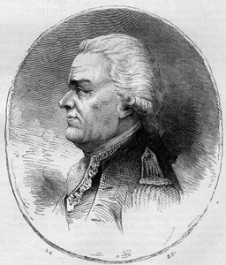Porträt des Grafen von Grasse (François Joseph Paul, Marquis de Grasse Tilly) (1722-1788), französischer Admiral, der am Amerikanischen Unabhängigkeitskrieg (1775-1783) teilnahm. Gravur von 1881