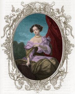 Porträt der Herzogin (Mademoiselle) von Fontanges (1661-1681), Favoritin von Ludwig XIV. - Gravur von 1862 in „Die Königinnen der Welt“ von unseren ersten Schriftstellern - Herausgegeben unter der Leitung von J.G.D. Armengaud von Unknown artist