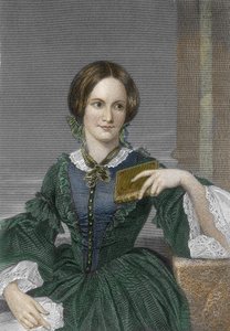 Porträt der englischen Schriftstellerin Charlotte Bronte (1816-1855) (Porträt der englischen Schriftstellerin Charlotte Bronte) Gravur 19. Jahrhundert Private Sammlung