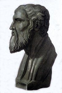 Porträt des griechischen Philosophen Zenon von Elea (495 v. Chr. - 430 v. Chr.).