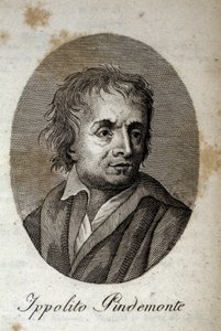 Porträt des italienischen Dichters Ippolito Pindemonte (1753-1828), Freund des Dichters und italienischen Dramatikers Ugo Foscolo (1778-1827). Gravur aus dem 19. Jahrhundert von Unknown artist