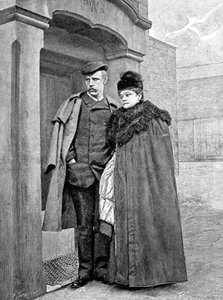 Porträt des norwegischen Entdeckers Fridtjof Nansen (1861-1930), Wissenschaftler und Diplomat, mit seiner Frau.