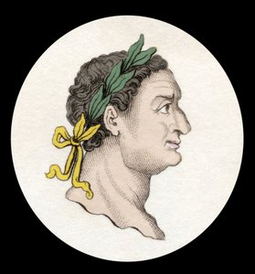 Porträt des römischen Kaisers Titus (39-81). Gravur des 19. Jahrhunderts
