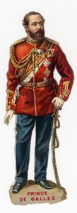 Porträt des zukünftigen Prinzen von Wales Edward VII. (Edward 7), König von Großbritannien und Irland (1841-1910). Chromolithographie späte 19. Jahrhundert. Private Sammlung.
