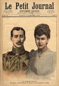 Porträts anlässlich der Bekanntgabe ihrer Heirat von Prinz Albert Victor, Herzog von Clarence und Avondale mit Mary von Teck, Le Petit Journal, 9/01/1892 von Unknown artist