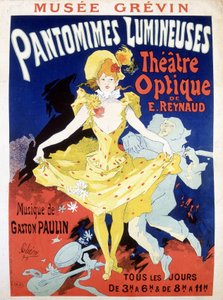 Plakat für das tägliche Spektakel „Pantomimes Lumineuses“ im Optischen Theater von Reynaud von Unknown artist