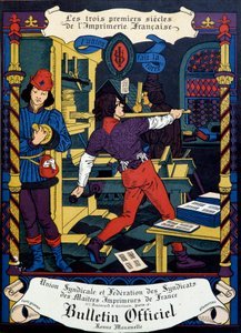 Druck: Titelseite des offiziellen Bulletins der Union syndicale des maîtres imprimeurs de France von Unknown artist