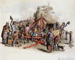 Öffentliches Reiten in Großbritannien - Lithografie, Anfang 19. Jahrhundert von Unknown artist