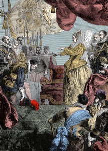 Königin Elisabeth I. (1530-1603) schlägt Francis Drake (1540-96) zum Ritter von Unknown artist