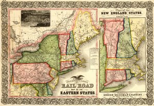 Eisenbahnkarte der Oststaaten, Neuengland
