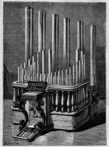 Seltene oder imaginäre Instrumente: Das Pyrophon oder „singende Flammen“ von Frédéric Kastner (Instrument, das durch Gasstrahlen Flammen erzeugt)
