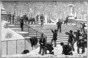 Rekreation eines Schulbataillons im Jardin du Luxembourg in Paris im Jahr 1888