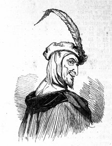 Darstellung von Mephistopheles (Mephisto), Figur der Faust-Legende. Gravur aus dem 19. Jahrhundert