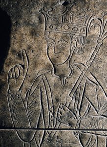 Darstellung von Sanchez II Garcia (1010-1029), Graf von Kastilien. Flachrelief auf dem Grab des Klosters San Salvador in Ona (Spanien) von Unknown artist
