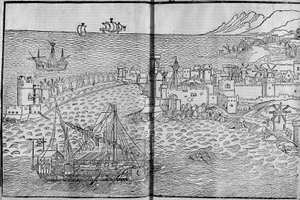 Rhodos - in „Die heiligen Pilgerfahrten“ von Bernard de Breydenbach von Unknown artist
