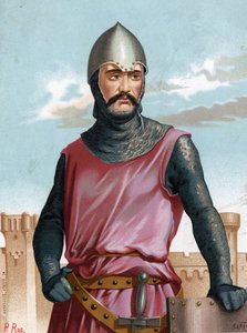 Rodrigo Díaz de Vivar, bekannt als der Cid Campeador, spanischer Held (1043-1099). Nach „Sombras y Mujeres famosas“, Barcelona 1877. von Unknown artist