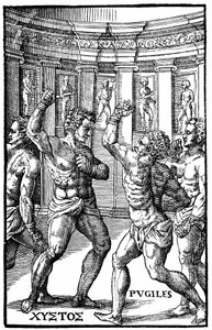 Römische Ringer - in "Hieronymi Mercurialis de Arte Gymnastica", Venedig-Ausgabe