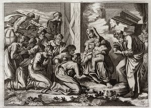 Bibel von Royaumont, Neues Testament: Anbetung der Weisen. von Unknown artist