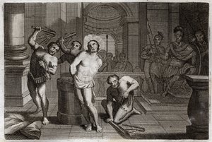 Royaumont-Bibel, Neues Testament: Geißelung von Jesus Christus. Illustration von 1811. von Unknown artist