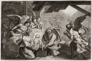 Bibel von Royaumont, Neues Testament: Die Geburt Christi. Illustration von 1811 von Unknown artist