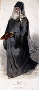Russisch-orthodoxer Mönch. Gravur von Unknown artist
