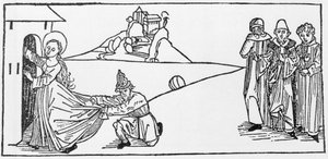 Heilige Agnes. Gravur aus „Leben der Heiligen - Sommerteil“ (Das Buch der Heiligen) von Jacobus (James) von Voragine (1228-1298). Lübeck 1488. von Unknown artist