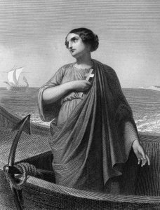 Heilige Paula. Römische Patrizierin (347-404) in „Die Heiligen Frauen“. 1852 von Unknown artist
