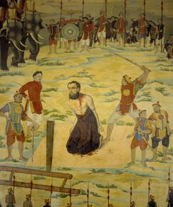 Saint Pierre Dumoulin Borie, Märtyrer in Dong Hoi, Tonkin im Jahr 1838. Anonymes Gemälde des 19. Jahrhunderts von Unknown artist
