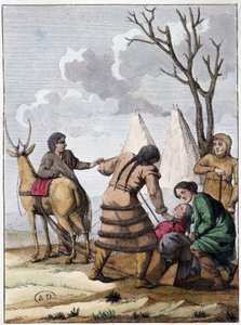 Samojedenhochzeit (nomadisches Volk mongolischen Ursprungs), Anfang 19. Jahrhundert von Unknown artist