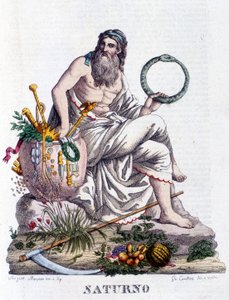 Saturn. Auf Latein Saturnus (entspricht dem griechischen Gott Kronos) von Unknown artist