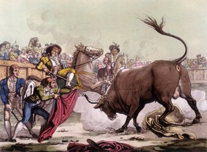 Szene eines Stierkampfes in Spanien, um 1820